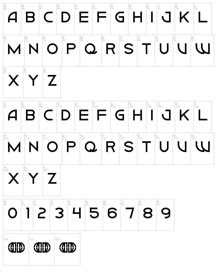 Ciudad Nueva Caps font map